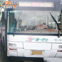 余老太出事當日所乘坐的556路線巴士。（本報廣州傳真）