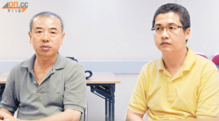 張樞宏（左）及李永富（右）促機管局和民航處制訂颱風工作指引，保障機場工作人員安全。（張恬怡攝）
