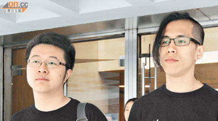 社民連成員黃軒瑋（左）及周諾恒（右）就搶咪案申請上訴至終審法院。
