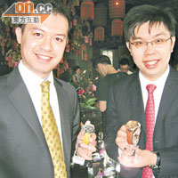 劉燊濤（左）及沈慧林（右）打造香港鐘錶品牌，係業界生力軍。（余素月攝）