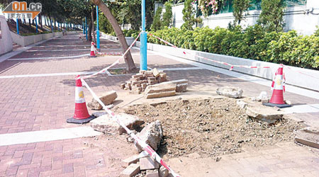 屯門海濱花園塌樹後路面不平，需時五個月始能完成維修。