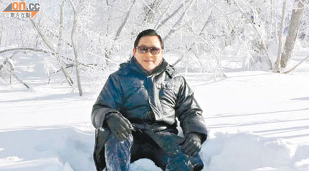 吉林零下三十度，林健鋒話積雪好深。（林健鋒提供）