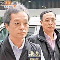 東區刑事總督察周少棠（左）指男童無掙扎迹象，將剖屍確定死因。（吳遠輝攝）
