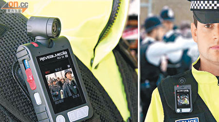 英、澳警方正使用的小型隨身攝錄機，本港警方的衝鋒隊及機動部隊擬下月試用。（資料圖片）