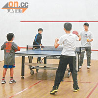 乒乓球一類康體活動班深受青少年歡迎。