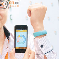 外形簡潔的健康監測手帶可記錄用家每天的運動量及睡眠質素。