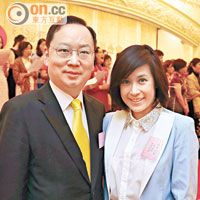 前歌手區海倫（右）嫁畀全國青年聯會副主席陳仲尼（左）後，專心相夫教子，難得抽時間做浙聯會婦委會榮譽主席。