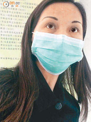 易小玲昨現身台北長庚醫院。（包克明攝）