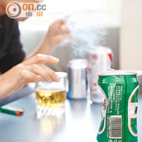 吸煙及嗜酒都會增患大腸癌風險。（資料圖片）