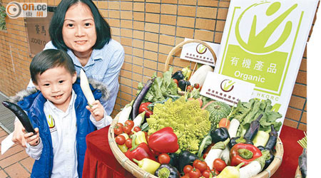 子康（左）自幼對多種食物敏感，母親顏太除不讓兒子接觸致敏食物，也讓兒子食有機蔬菜。（何天成攝）