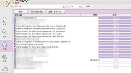 有市民日前以Foxy軟件成功下載廿六份相信是截取通訊及監察事務專員秘書處的內部文件。