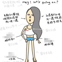 網上漫畫指「女神頭」少女扮成「ＡＢＣ」和南韓少女。（互聯網圖片）