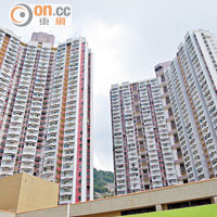 彩霞邨為租置屋邨，現仍有逾一成單位尚未售出。
