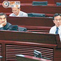田北俊如常出席立法會會議，鍾國斌（前排中）被視接任新自由黨黨魁大熱。