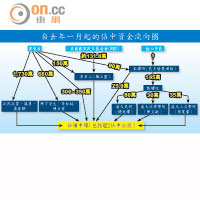 自去年一月起的佔中資金流向圖