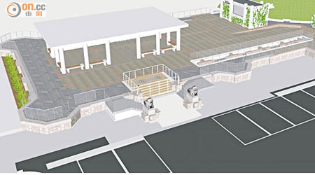 詮釋港督山頂別墅的概念設計，重點包括展示馬賽克地磚。