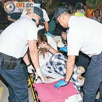 旺角<br>有醉娃在彌敦道跌倒送院。