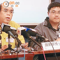 鍾劍華（左）指隨佔領行動拖延，不少市民基於生活考慮會支持退場。