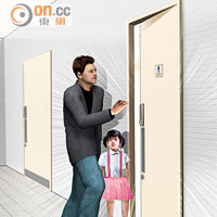孌童魔犯案模擬圖 2<br>女童被帶入商場男廁侵犯。