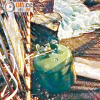 中環近香港會所防線發現一個壓縮氣體罐。