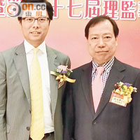 李俊文（左）現身與業界交流，旁為商會副理事長許玉漢。