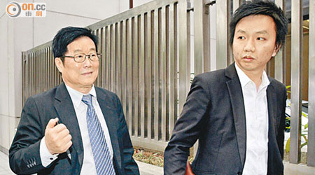 劉瀾昌（左）昨代表亞視認罪，被判罰共六十九萬元。（蕭毅攝）