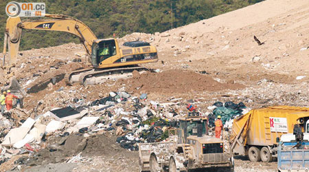 過去不少回收垃圾被送到堆填區，環保成效存疑。