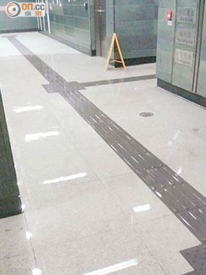 香港大學站<br>紅雨過後，香港大學站內地板有大攤積水。（香港大學學生會學苑即時新聞facebook）