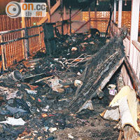 上月發生的「天橋劏房」縱火案，露宿者物品燒成灰燼。