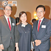 東華三院總理馬清揚（左起）、鄧明慧及諸承譽，各有家族生意要打理，抽空行善回饋社會，實在難得。