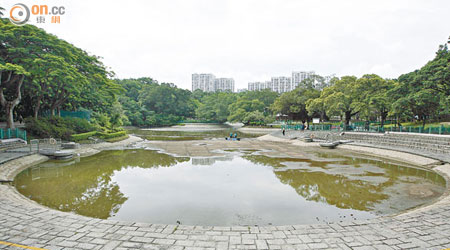 屯門公園人工湖兩日內突然離奇乾塘。