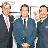法國藝術家尼高拉‧維亞（中）、「法國五月」董事會主席阮偉文（左）及行政總裁賈奕楠，期望展覽喚起大眾關注全球氣候變化。