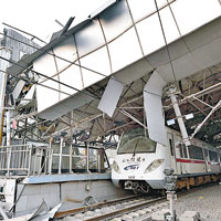 津濱輕軌東海路站亦被波及。（互聯網圖片）