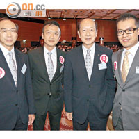 香港工業總會候任總裁何健華（左起）、副主席葉中賢、名譽會長劉展灝及青委主席劉燊濤約定明年一齊參加馬拉松比賽。