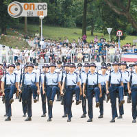 黃竹坑警察學院昨舉行結業會操。（陳德賢攝）