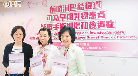 專家籲乳癌患者進行「前哨淋巴結檢查」，減少不必要的淋巴切除。（黃卓然攝）