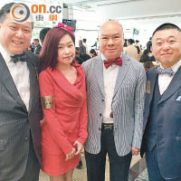 王嘉恩（右起）、梁青華、奢華品牌經理許慧莊及冼雅恩齊歡聚。（余素月攝）