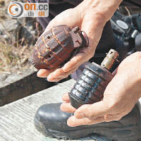 同款英式手榴彈（左）。（資料圖片）