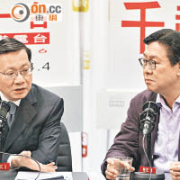 張炳良（左）指會追究港鐵，馬時亨稱如仲裁敗訴，會從項目管理費扣除。