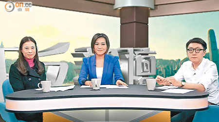 陳曼琪（左）及梁天琦（右）出席「ontv東網節目」，激辯示威暴力化趨勢。