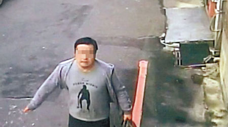 姓成香港男子被閉路電視拍下逃走過程。（中時電子報圖片）