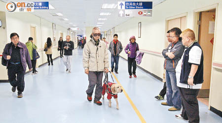 曾建平（左）認為港人對導盲犬接受程度已提升很多。（陳德賢攝）