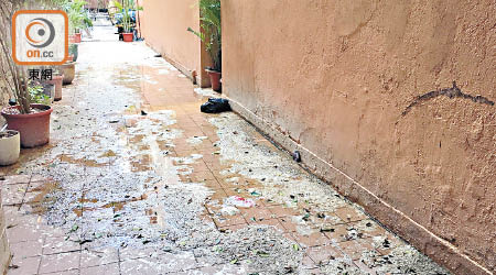 有市民發現金巴利道有大廈後巷流出污水，環境衞生惡劣。