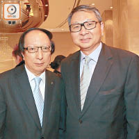 中華廠商聯合會會董鄧錦添（左）及白富鴻（右）都做過香港都會扶輪社社長，兩人經常拍住做善事。