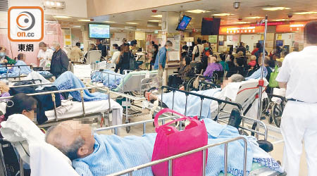 香港處於冬季流感高峰期，每日有不少市民到急症室求診。（資料圖片）