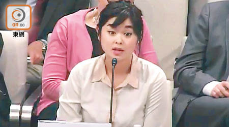 桂民海女兒在美國國會的聽證會作供。（互聯網圖片）
