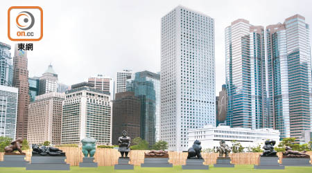 博特羅九座大型雕塑首度於香港展出，雕塑可供市民免費任影任摸。（受訪者提供）