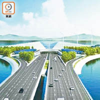 深中通道建成及通車後，由深圳駕車至中山路程需時將縮減至三十分鐘左右。（資料圖片）
