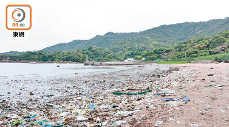 稔樹灣潮退後有大量垃圾被沖上岸。（資料圖片）