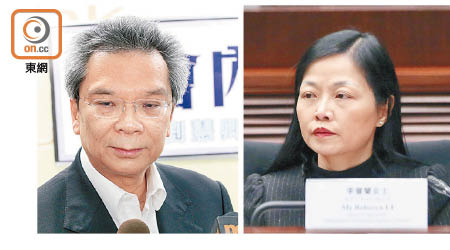 李銘澤（左）指李寶蘭（右）及高迪龍離職，嚴重影響廉署公信力。（資料圖片）